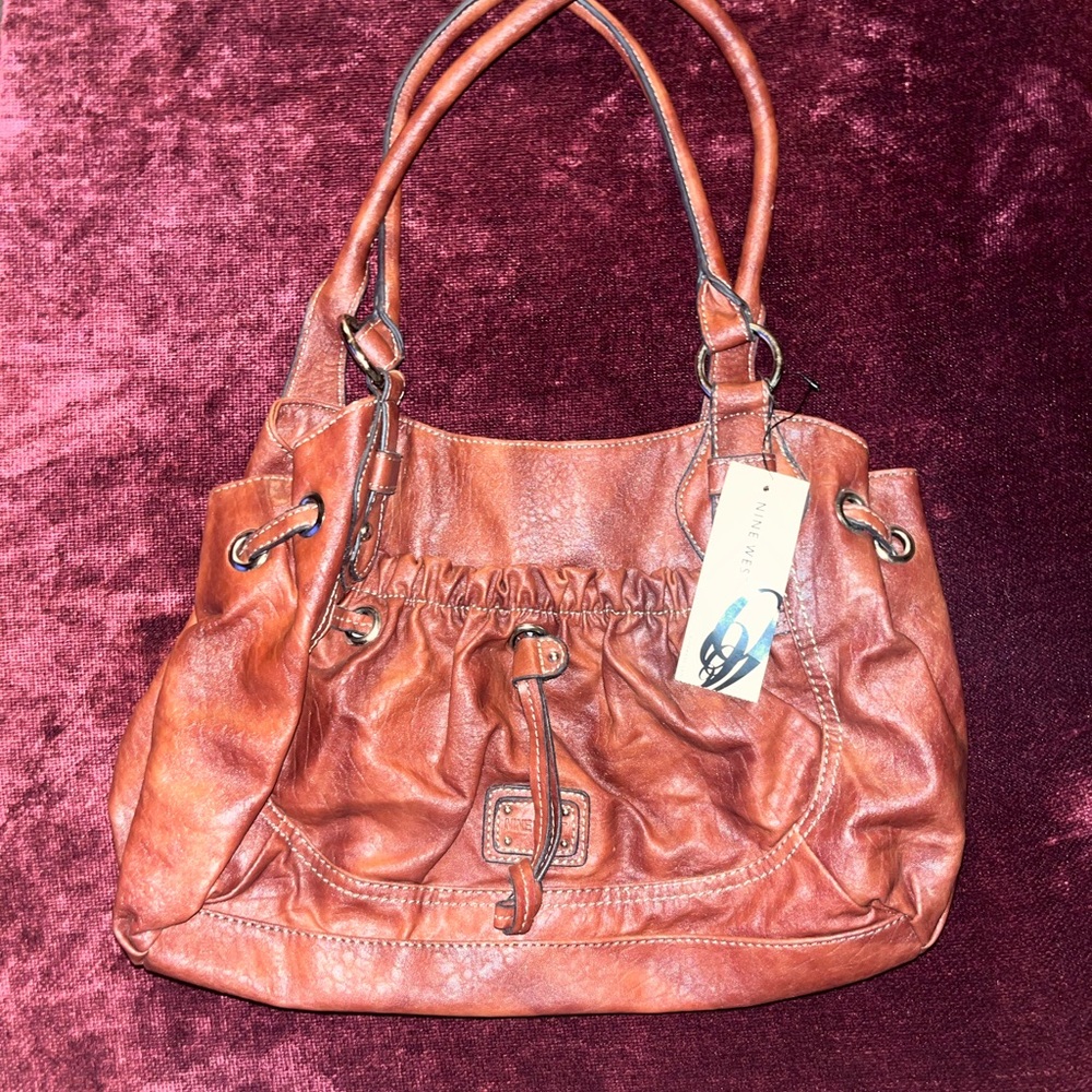 Elegant Nine West Brown Leather Handbag
